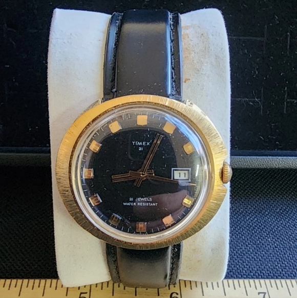 Vintage 60s Timex 21 Jewel UFO Case Automatic Men's Watch Winds Runs Keeps Time